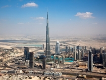 The Burj Khalifa and ariel view of Dubai 