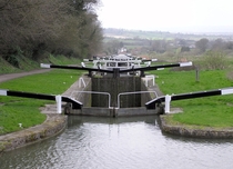 The Caen Hill locks on the Kennet and Avon Canal 