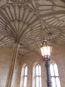 The ceiling of Bodley Tower Staircase Christ Church Oxford England 