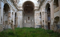 The church of the abandoned village of Bussana Vecchia Italy 