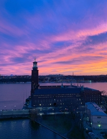 The City Hall with a beautiful sky Stockholm