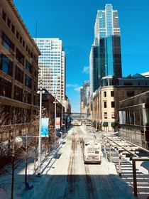 The city is empty on a bitter cold Sunday Minneapolis MN 