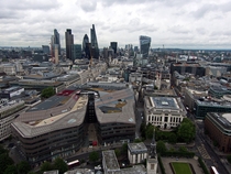 The City of London with Canary Wharf visible in the background 