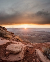 The clouds broke up just enough for a lovely sunset at Canyonlands National Park Utah  IG CoryJPSnyder