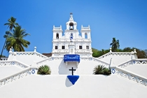 The colonial Baroque style Panjim Church in Goa INDIA was first built in s