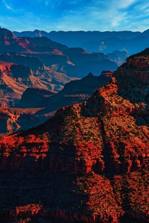 The countless layers of the Grand Canyon on a blue sky day AZ 