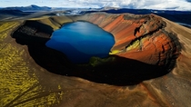 The crater lake of an extinct volcano - Chungarata Chile 