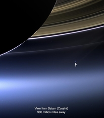 The Day the Earth Smiled The wide-angle camera on NASAs Cassini spacecraft has captured Saturns rings and our planet Earth and its moon in the same frame July   Credit NASAJPL-CaltechSpace Science Institute 