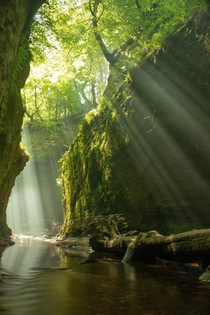 The Devils Pulpit Scotland  in the best conditions Ive seen it yes the light rays are real 