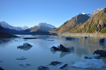The disappearing Tasman Glacier near Mount Cook New Zealand  OC