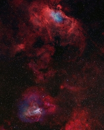 The Eagle Nebula and The Swan Nebula