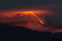 The eruption of Reventador Ecuador 