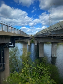 The Essinge Bridge  parallel bridges length m - Stockholm Sweden
