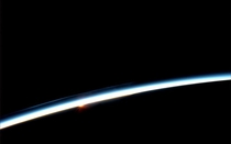 The first hint of sunrise from space taken from the ISS on July  