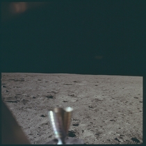 The first photo taken by humans on the moon