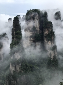 The floating mountains of Zhangjiajie in China 