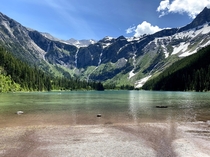 The frigid waters of Avalanche Lake Glacier National Park 