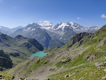 The Grand Combin in the Swiss alps taken while hiking the walkers haute route Chamonix to Zermatt - 