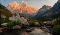The Grand Teton as seen from Cascade Canyon Wyoming 