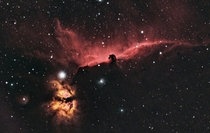 The Horsehead and Flame Nebula from my light-polluted backyard
