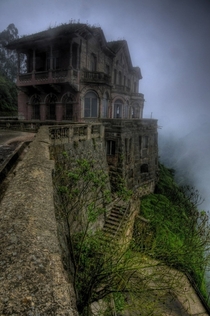 The Hotel del Salto in the Tuquendama Falls area of Colombia Since being abandoned building has since been the site of a number of suicides and the hotel is now rumored to be haunted