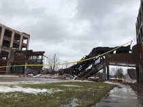 The iconic pedestrian bridge at the Packard plant has collapsed  