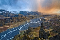 The incredible moment sunset struck a rainstorm in the Valley of Thor rsmrk Iceland 