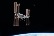 The International Space Station as seen from space shuttle Atlantis June   