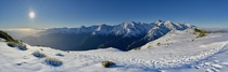 The Kaikura ranges from the summit of Mt Fyffe New Zealand 