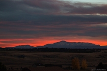The last glow of the sunset behind Pikes Peak Colorado 