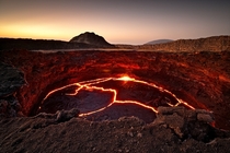The lava lake of the continuously active volcano Erta Ale Ethiopia 