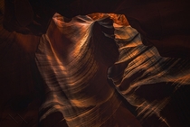 The lighting inside Antelope Canyon Arizona 