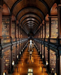The Long Room Library at Trinity College in Dublin Ireland  