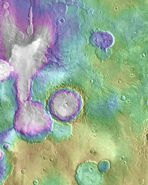 The map of Heart Lake valley system consisting of valleys amp a chain of lakes on Mars It extends about  miles Credit NASA Mars Reconnaissance Orbiter