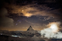 The Matterhorn at night Taken from the Kulm Hotel above Zermatt 