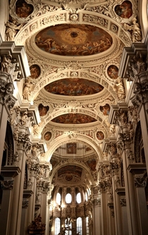 The mesmerising inside of the St Stephens Cathedral Passau Germany built in  