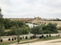 The Mezquita catedral and the Roman bridge puente Romano in CordobaSpain