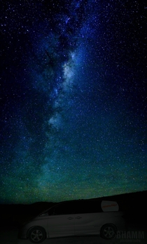 The Milky Way from Lake Tekapo New Zealand And my camper van of course 