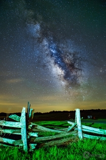 The Milky Way hopping a fence over at Big Meadows in Shenandoah National Park VA 