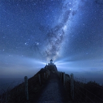 The Milky Way over Nugget Point Lighthouse New Zealand 