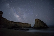 The Milky Way over Shark Fin Cove Davenport CA 