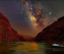 The Milky Way over the Grand Canyon at sunset