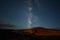 The Milky Way over the red cliffs of Lake Powell Utah - 