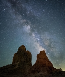 The Milky Way Over the Trona Pinnacles OC 