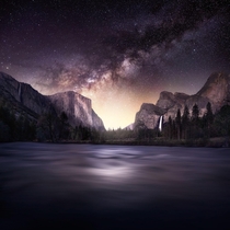 The Milky Way over Valley View Yosemite National Park 