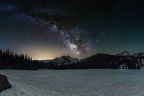The Milkyway over Long Peak in Colorado 