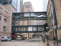 The Minneapolis Skyway System is the largest in the world covering over  city blocks  miles which allows you to live work shop dine bar hop attend sporting events amp concerts year round you never have to go outside unless you want to x-post rHeresAFunFac