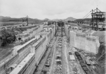 The Miraflores lower locks under construction 