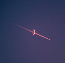 The moon and a airplane