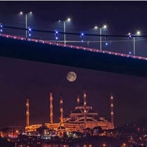 The moon and the mosque in Istanbul